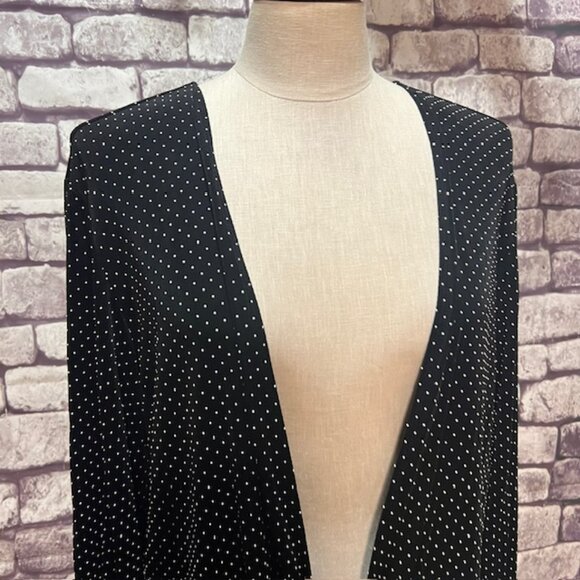 Chico's Travelers Black & White Polka Dot Cardigan Sweater Size XL - Picture 2 of 9